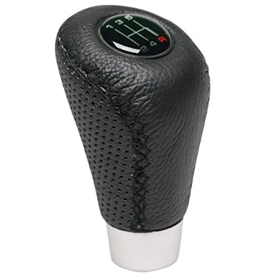 Afbeelding van Race Sport Pookknop Universeel Leer 8,5 Cm Zwart