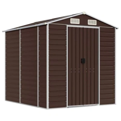 Afbeelding van vidaXL Tuinschuur 191x215x198 cm gegalvaniseerd staal bruin