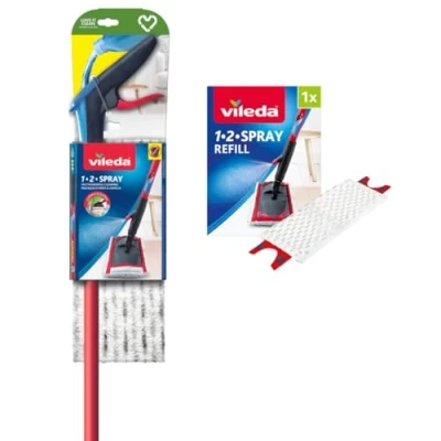 Image de Vileda 1 2 Spray balai vaporisateur,balai serpillère microfibre avec vaporisateur,ne nécessite pas de seau,réservoir intégré,convient à tous les types sols,serpillère réutilisable