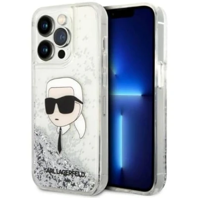 Afbeelding van Karl Lagerfeld KLHCP14LLNKHCH iPhone 14 Pro 6.1 zilver/zilver hardcase Glitter Head