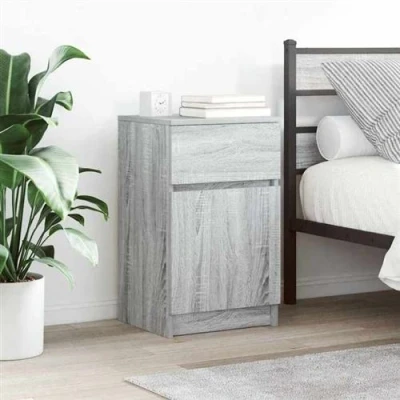 Image de vidaXL Tables de chevet 2 pcs sonoma gris 39x35x65cm bois d&#039;ingénierie861330