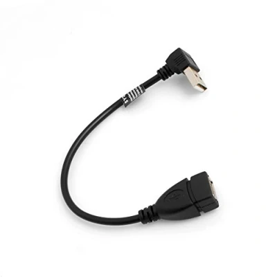 Afbeelding van System S USB 2.0 kabel type A (mannelijk) 90 naar bovenhoek (vrouwelijk) oplaadkabel datakabel verlengkabel 20 cm