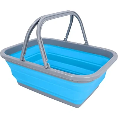 Afbeelding van cartrend Opvouwbare badkuip met handvat voor servies, winkelen, transport, wasgoed, 9 liter, camping, accessoires, caravan, camper, caravan