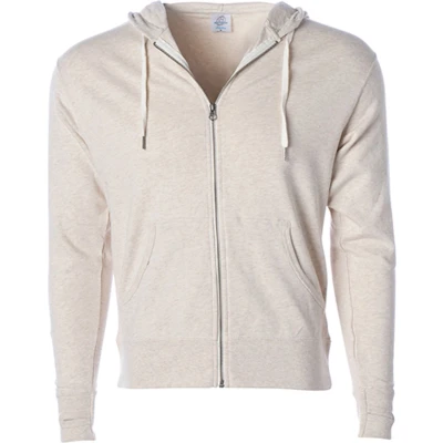 Afbeelding van Independent Unisex Midweight French Terry Zip Hood NP354 Oatmeal Heather