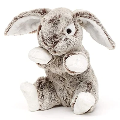 Afbeelding van Uni Toys konijn met vallende oren, groot donkerbruin gemêleerd super zacht 22 cm (hoogte) pluche knuffeldier