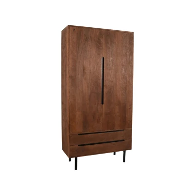 Afbeelding van LABEL51 Bergkast Rio Espresso Mangohout 2 Deurs 200 cm