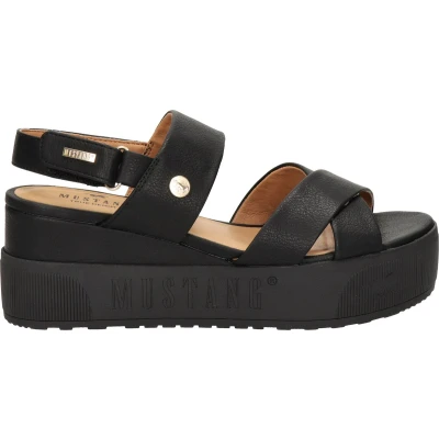 Afbeelding van Mustang Sandalen Plat zwart Maat 41
