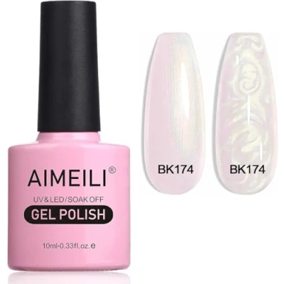 Afbeelding van AIMEILI nagellak, semi permanent, glanzend, parelgel, parelmoer, met glitter, gel, UV, LED, soak off, 174, 10 ml, nagellak