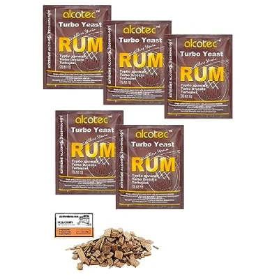 Afbeelding van 5 x Turbo Gist Alcotec Rum 73 g, gistgist, gistdestilleerders, snelle gist, gnool alcohol