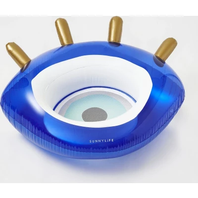 Afbeelding van Sunnylife Pool Floats Luxe Zwemband Greek Eye Blue PVC Blauw