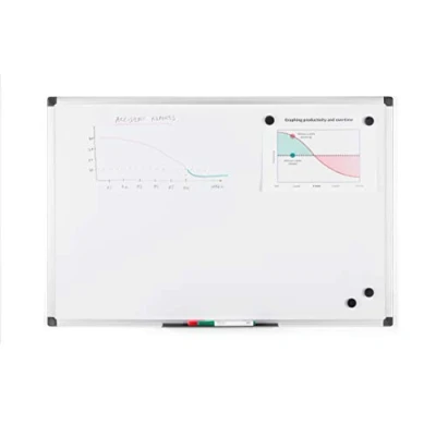 Afbeelding van Bi Office Maya Magnetisch whiteboard met aluminium frame, 60 x 45 cm, wit