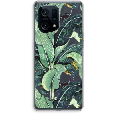 Afbeelding van Case Company® hoesje geschikt voor Oppo Find X5 Bananenbladeren Soft Cover Telefoonhoesje Bescherming aan alle Kanten en Schermrand