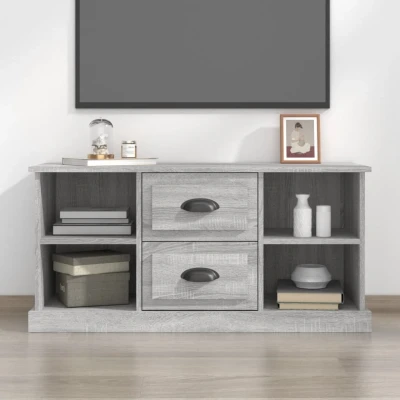 Afbeelding van Tv meubel 99,5x35,5x48 cm bewerkt hout grijs sonoma eikenkleur