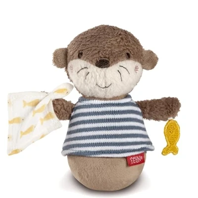 Afbeelding van Fehn Mini staande otter, grappig motorisch speelgoed om vast te pakken, aan raken, raken en op tillen, voor baby&#039;s peuters vanaf 0 maanden