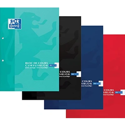 Afbeelding van Cursusblok Oxford School A4 2 gaats ruit 5mm 100vel assorti