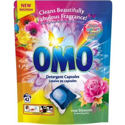 Afbeelding van Omo Wascapsules Rose Blossom Wasmiddel Capsules 42 wasbeurten