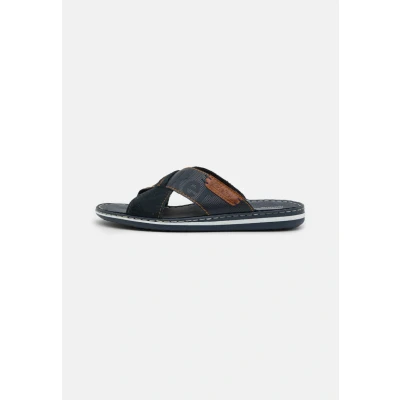 Afbeelding van Rieker heren slippers 21098, instappers, blauw 14, 42 EU