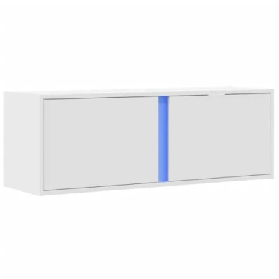 Image de vidaXL Meuble TV mural avec lumières LED blanc 100x31x35 cm852264