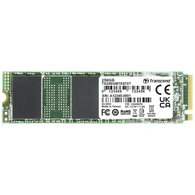 Afbeelding van Transcend MTE670T 256 GB NVMe/PCIe M.2 SSD 2280 harde schijf PCIe NVMe 3.0 x4 Industrial TS256GMTE670T