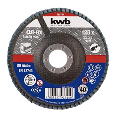 Afbeelding van KWB Schuurlamellen schijf Slijpmop Cut Fix 125mm Korrel K40
