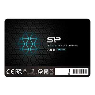 Afbeelding van Silicon Power SSD 1 TB 3D NAND A55 SLC Cache Performance Boost 2,5&quot; SATA III 7 mm (0,28&quot;) interne Solid State Drive