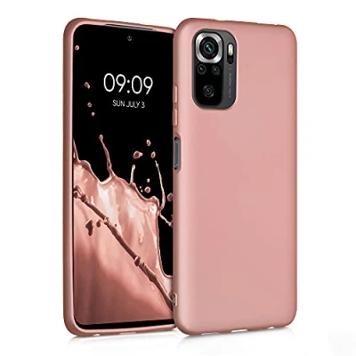 Afbeelding van kwmobile telefoonhoesje geschikt voor Xiaomi Redmi Note 10 / 10S Hoesje smartphone Back cover in metallic roségoud