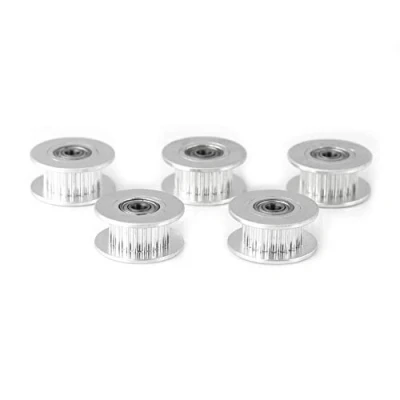 Afbeelding van Walfront 5 stuks 2GT aluminium timingriemschijven voor 3D printers, boring 3 mm/5 mm, 16/20 tanden of zonder tanden, riem met een breedte van 6 mm/10 mm (W6 20T, boor 5, tandless)
