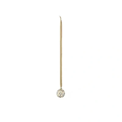 Afbeelding van Lumineo Verlichte kerstbal glas aan lint D10 cm goud 15 led lampjes warm wit