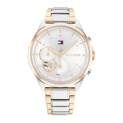 Afbeelding van Tommy Hilfiger Multifunctioneel analoog kwartshorloge voor dames met roestvrijstalen armband in twee kleuren 1782415, Wit.,