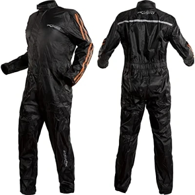 Afbeelding van regenpak, motorfiets, waterdicht, regenbroek, oranje, L