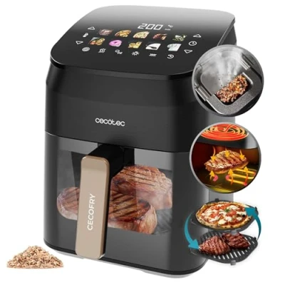 Afbeelding van Cecotec 3 in 1 Airfryer XL Airfryer, Grill en Smoker 4.5 Liter DualHeat 3D Technologie 10 Bakprogramma&#039;s 2025 Model