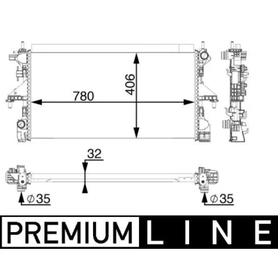 Afbeelding van MAHLE ORIGINAL CR 806 000P Radiateur voor voertuigen met airco 780 406 32 Koelribben gesoldeerd FIAT: Ducato III Van, Minibus