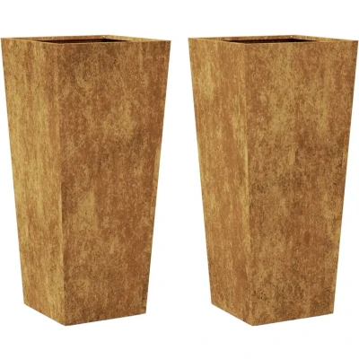 Afbeelding van vidaXL Plantenbakken 2 st 35x35x75 cm cortenstaal