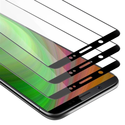 Afbeelding van Cadorabo 3x Screenprotector geschikt voor Vivo V7 PLUS Volledig scherm pantserfolie Beschermfolie in TRANSPARANT met ZWART Getemperd (Tempered) Display beschermend glas 9H hardheid 3D Touch