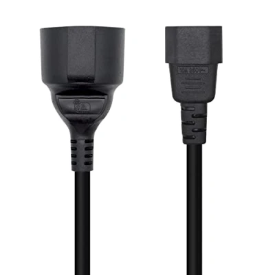 Afbeelding van Voedingskabel Aisens A132 0467 25 cm C14 CEE 7/7 Zwart