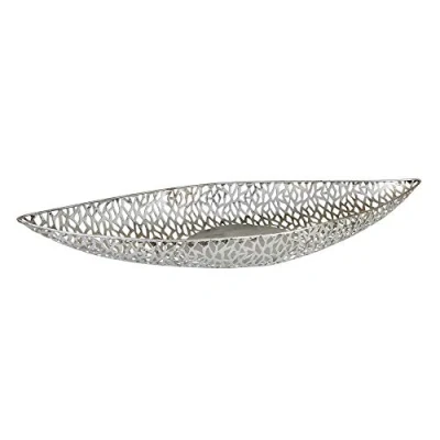 Afbeelding van Casablanca Purley decoratieve metalen schaal antiek zilver 60 x 16 7 cm