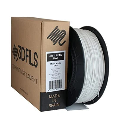 Image de 3DFILS Filament PETG blanc mat pour impression 3D (1,75 mm/1 kg, mat)