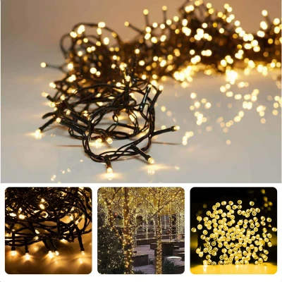 Afbeelding van Cheqo® Kerstverlichting Kerstboomverlichting Kerstlampjes Sfeerverlichting LED Verlichting Voor Binnen en Buiten Tuinverlichting Feestverlichting Lichtsnoer 6M 80 LED&#039;s Extra Warm Wit Timer 8 Lichtfuncties Geheugen
