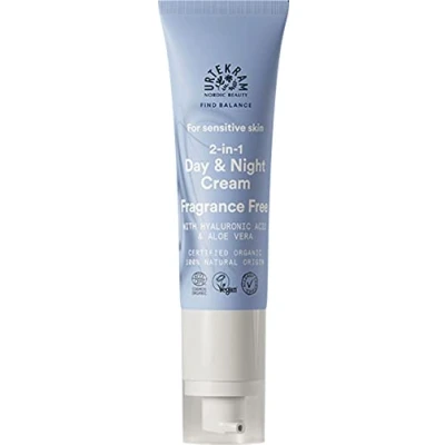 Afbeelding van Urtekram Gezichtscrème voor dag en nacht de gevoelige huid, 2 in 1, parfumvrij, veganistisch, biologisch, hydraterend, natuurlijke oorsprong, 50 ml