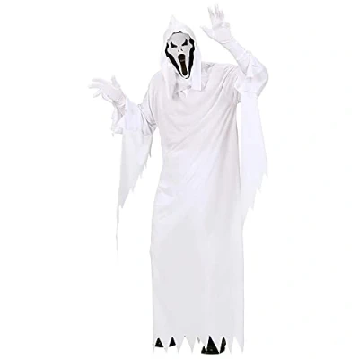 Afbeelding van Widmann Spook &amp; Skelet Kostuum Wit White Ghost Man / Beige Large Halloween Verkleedkleding
