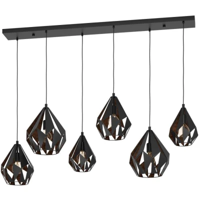 Afbeelding van EGLO Carlton 1 Hanglamp E27 145,5 cm Zwart/Koper