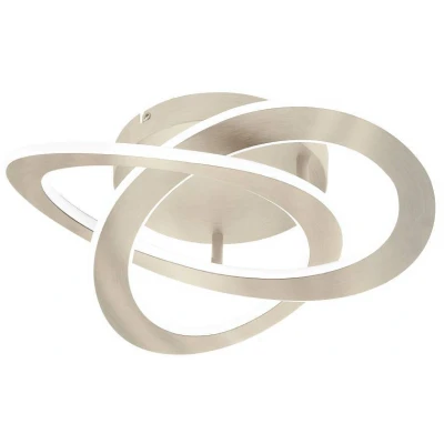 Afbeelding van EGLO Rolimare led plafondlamp, plafondlamp in gebogen ringdesign, originele woonkamerlamp van mat nikkel aluminium en kunststof wit, neutraal wit