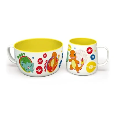 Afbeelding van ABYSTYLE Pokémon Pikachu &amp; Kanto Starter 3169011 ontbijtmok (8,5E + 2 ml, geel, glanzend, 924 g, thuis, rond, niet geïsoleerd, herbruikbaar, glanzend geel