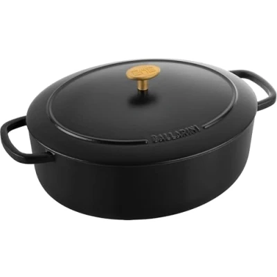 Afbeelding van Ballarini Bellamonte stoofpan, 31 cm, ovaal, zwart, gietijzer