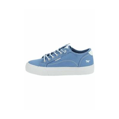 Afbeelding van Mustang Sneakers laag, Dames, Maat: 40, Blau Imitatieleer/ textiel