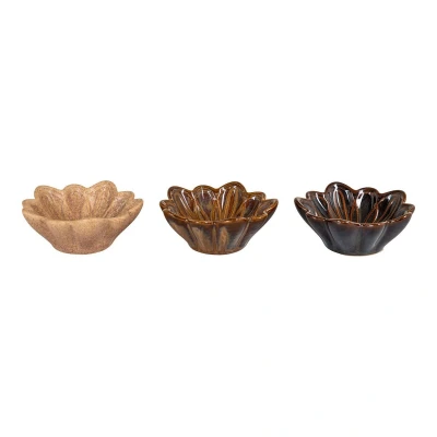 Afbeelding van Bowl Bowl, ceramic/beige/brown/dark brown, ø8,5x3,5 cm, set of 3