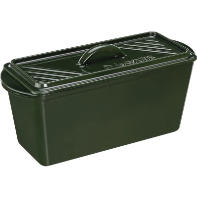 Afbeelding van Navaris gietijzeren broodbakvorm met deksel 34 x 13 cm Bakvorm om zelf brood te bakken Broodpan Retro bakframe Groen