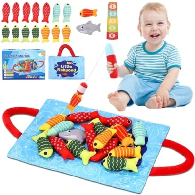 Afbeelding van Zaxiva Babyspeelgoed 1 jaar, Montessori speelgoed educatief visspel, cadeau voor kinderen van 2 3 sensorisch speelgoed, spel