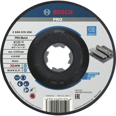 Afbeelding van Bosch Accessories 2608619366 X LOCK Afbraamschijf gebogen Diameter 125 mm Boordiameter 22.23 Metaal, Staal, IJzer 1 stuk(s)