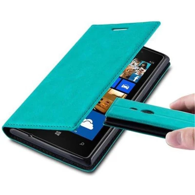 Afbeelding van Cadorabo Hoesje geschikt voor Nokia Lumia 925 in BENZINE TURKOOIS Beschermhoes met magnetische sluiting, standfunctie en kaartvakje Book Case Cover Etui